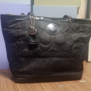 Coach Black Circle Pattern Tote